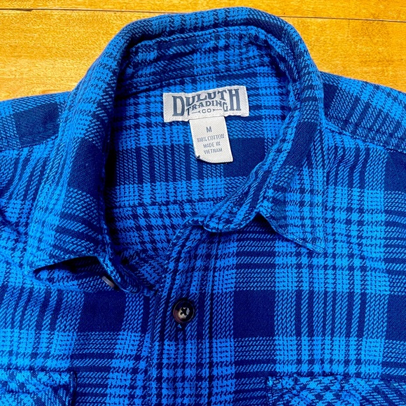 Duluth Trading Company Men’s Black and Blue Flannel Size Medium - Picture 2 of 7